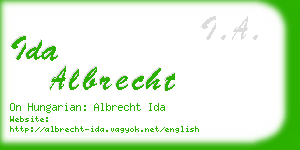 ida albrecht business card
